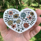 CLEAR Floral Heart Sticker, 3.5 x 2.67 in