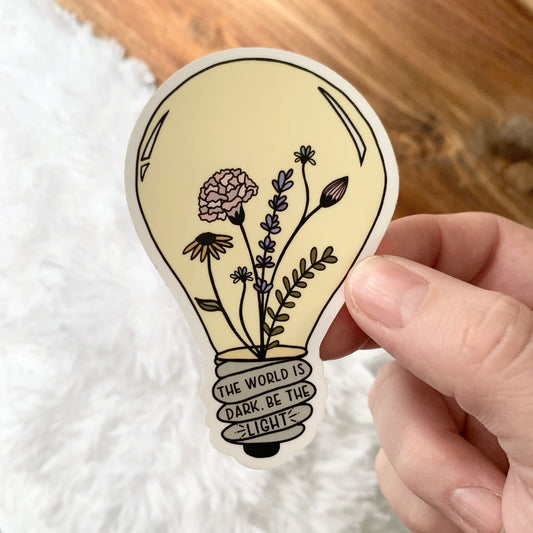 Floral Lightbulb Sticker, 2.28 x 3.5 in